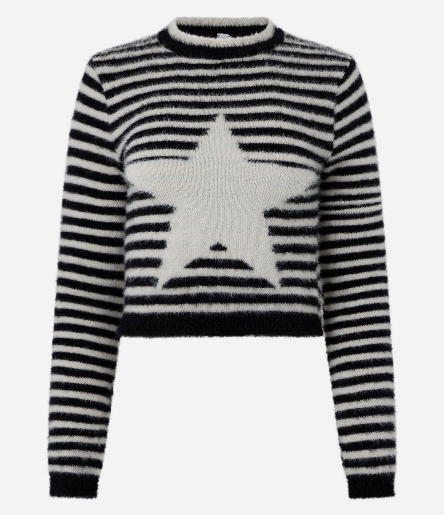 Jersey de punto a rayas con estrella delantera en negro
