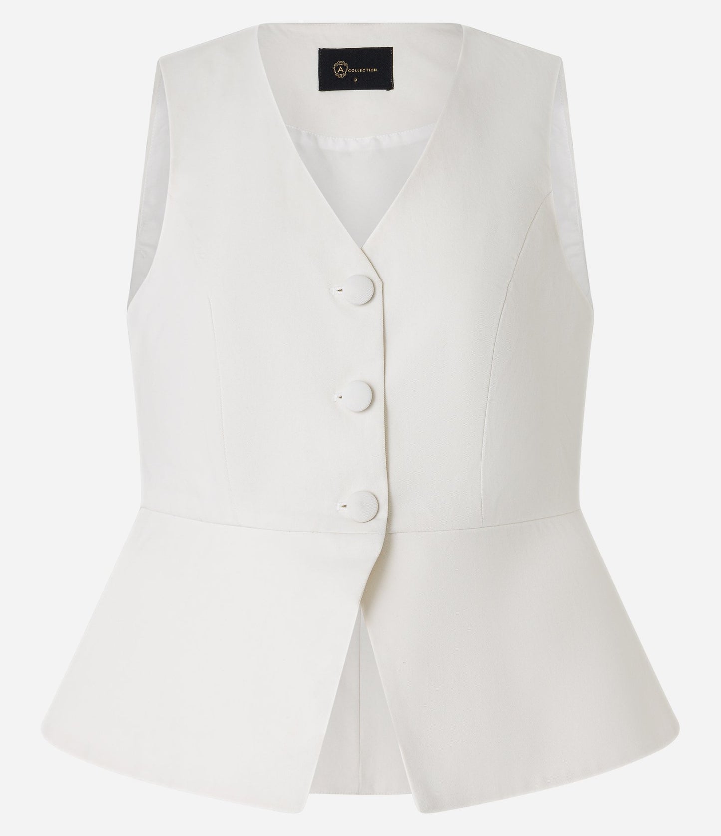 Chaleco Peplum Sastre con Botones Blancos