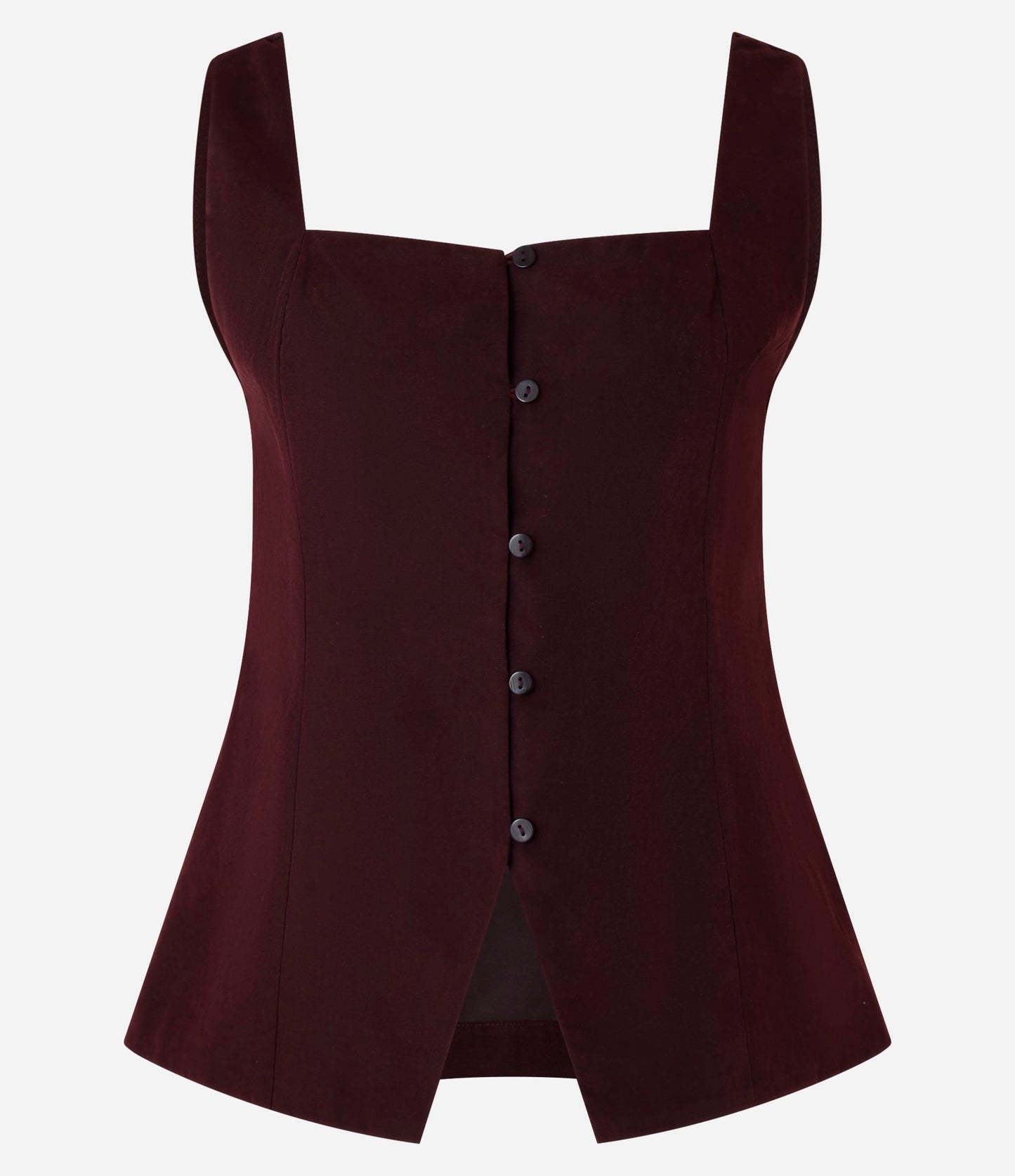 Blusa Chaleco Cupro Marrón con Botones Delanteros