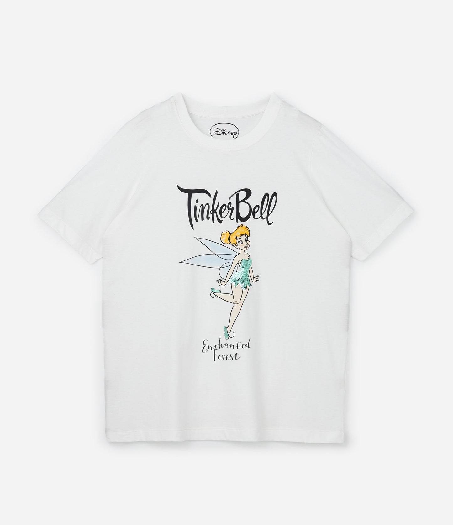 Blusa blanca con estampado de lentejuelas Campanilla - Tallas grandes y curvas