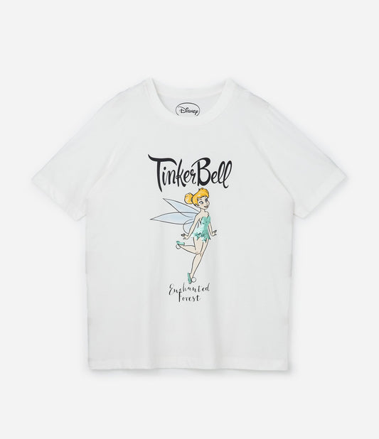 Blusa Branca com Estampa de Paetês da Sininho - Tamanhos Plus Size e Curvy