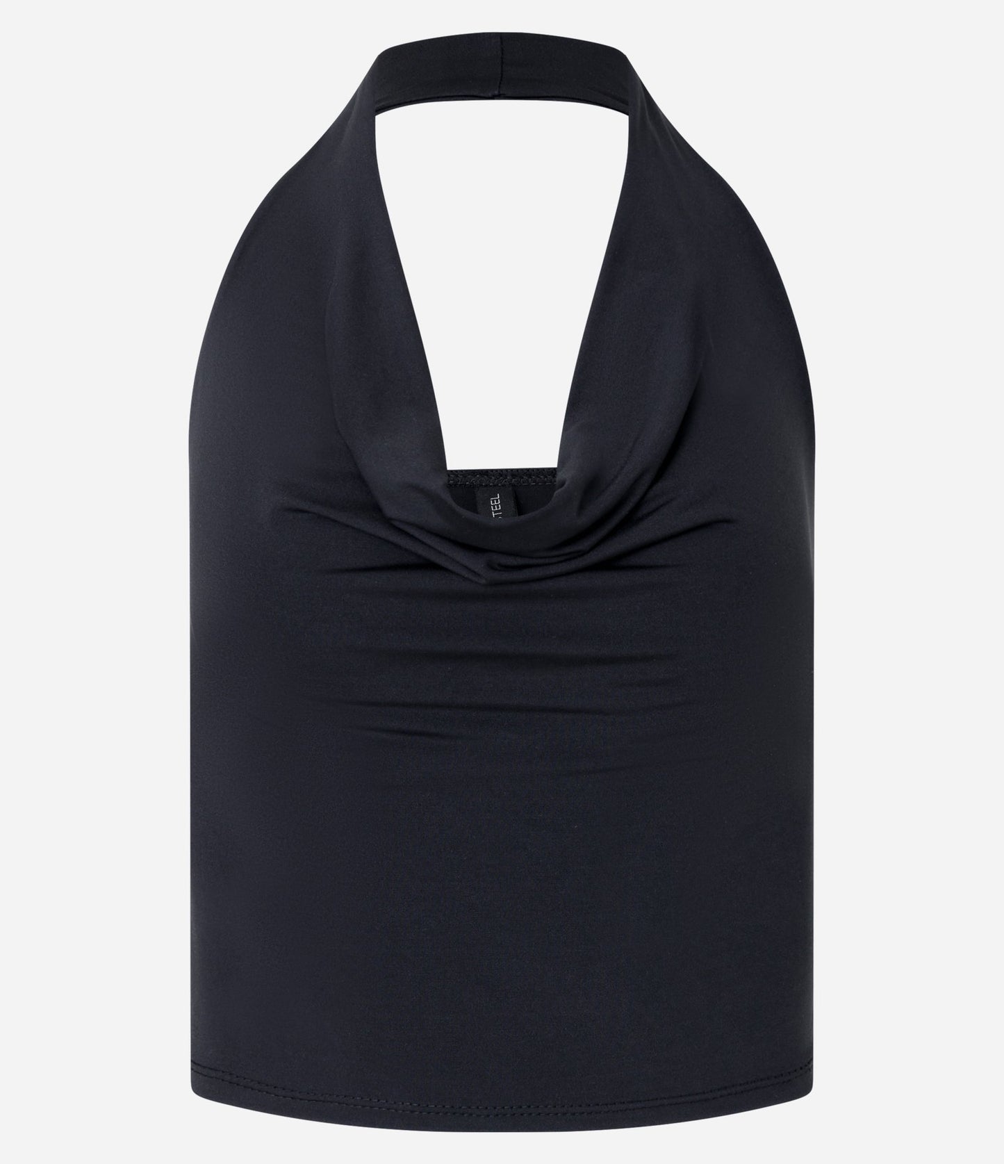 Top con scollo Halter e drappeggio nero