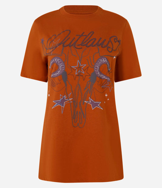 Camiseta de Algodão com Estampa Outlaws