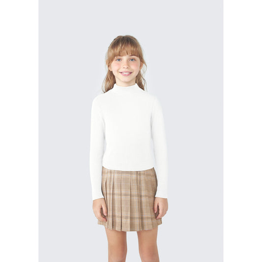 Top a maniche lunghe a costine Basic Cropped delle bambine