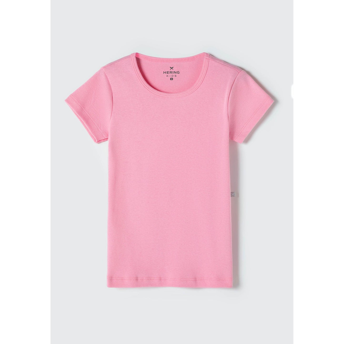 Camiseta de manga corta Basic Slim-Fit de canalé para niña