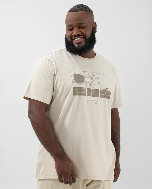 Camiseta Hombre Tallas Grandes Beige Esenciales Verano | Allman By Riachuelo
