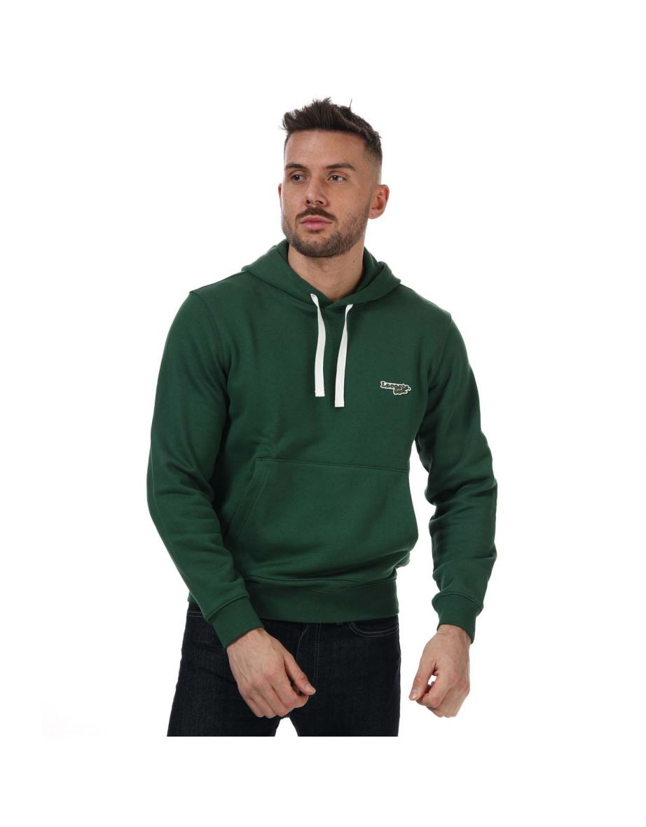 Men's Lacoste Crocodile Logo Hoodie in Green