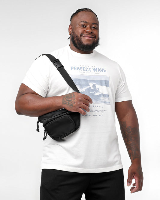 Camiseta masculina plus size branca Perfect Wave | Original Plus da Riachuelo