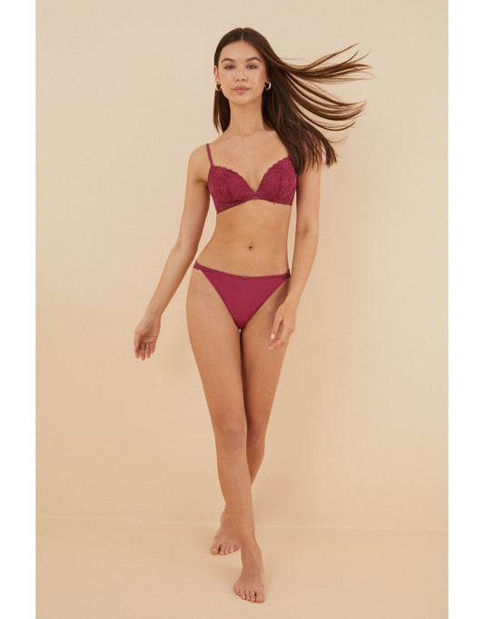 Slip in pizzo marrone