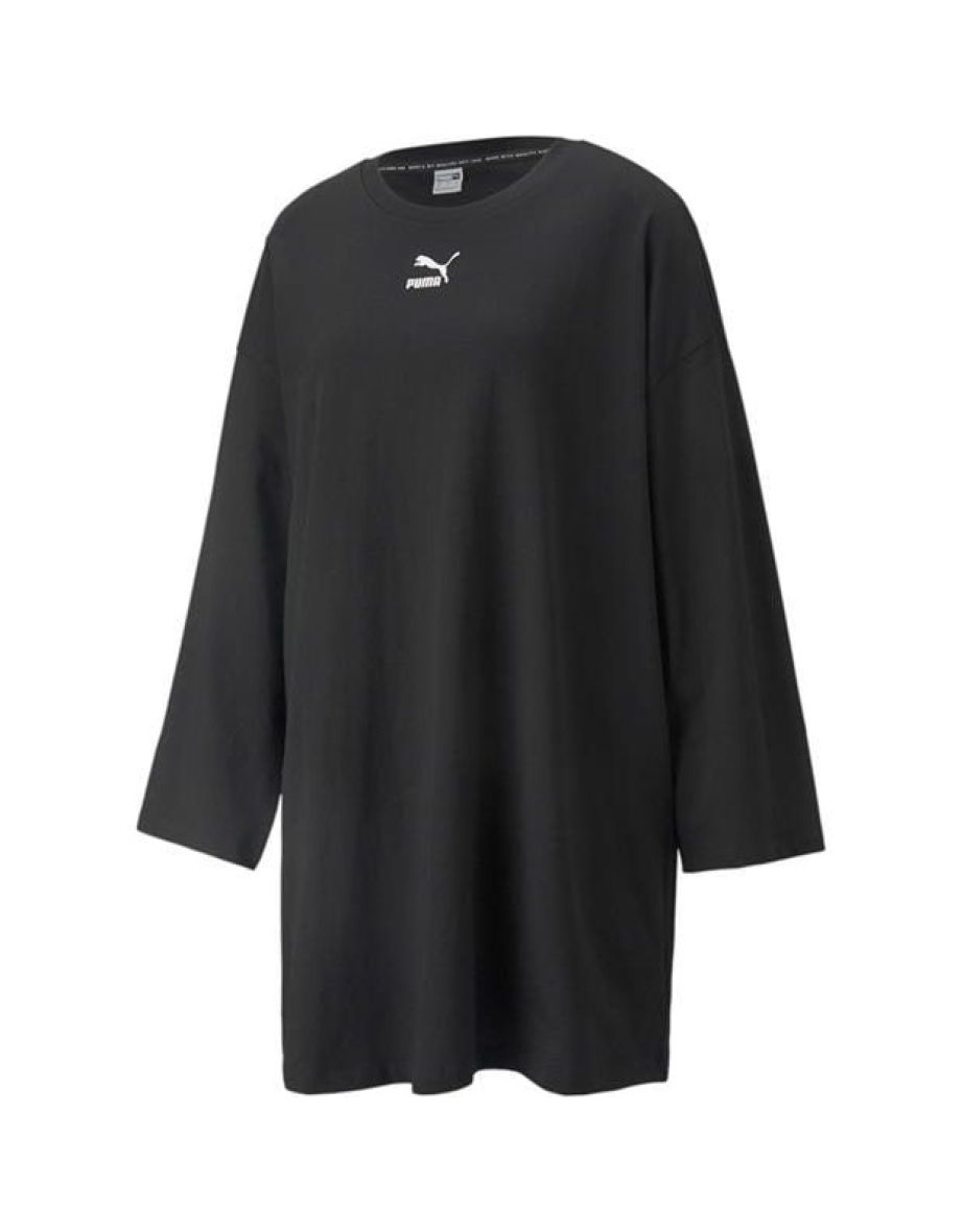 Vestido Camiseta Manga Larga Puma Classic Negro Mujer