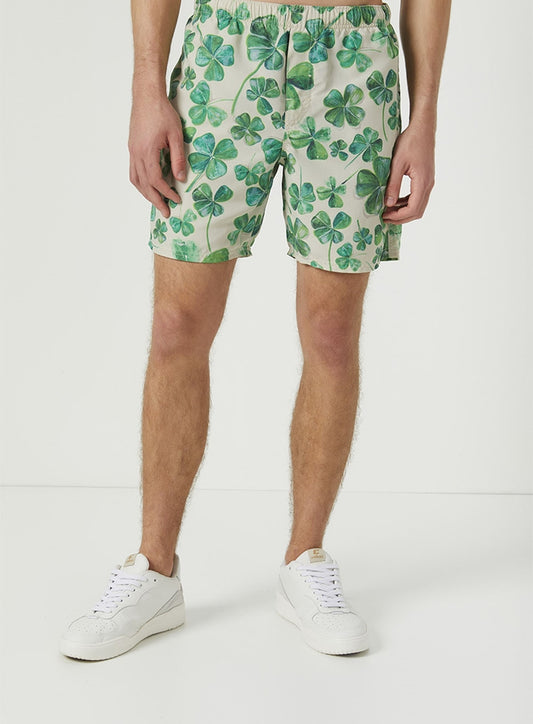 Shorts de praia com cordão de veludo