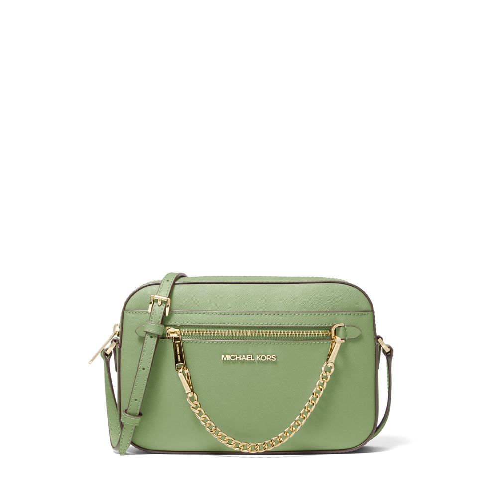 Bolsa de luxo elegante - Jet Set Medium Leather Crossbody by Michael Kors