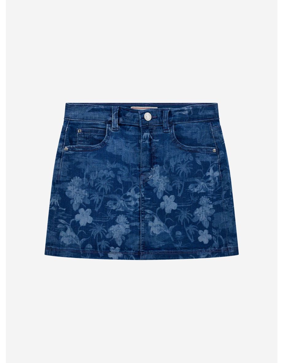 Gonna di jeans da bambina Tropical Jungle blu