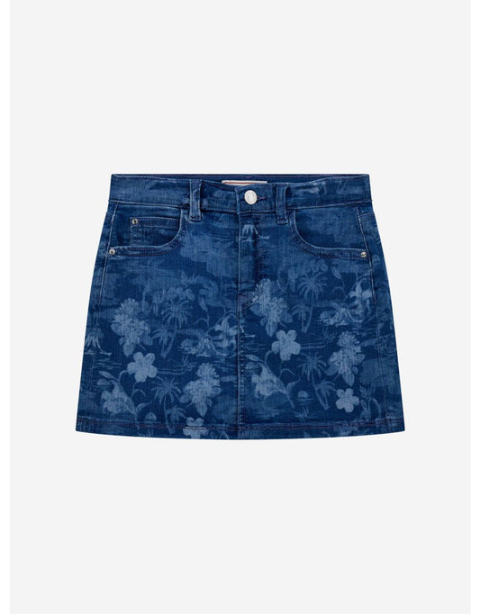 Gonna di jeans da bambina Tropical Jungle blu