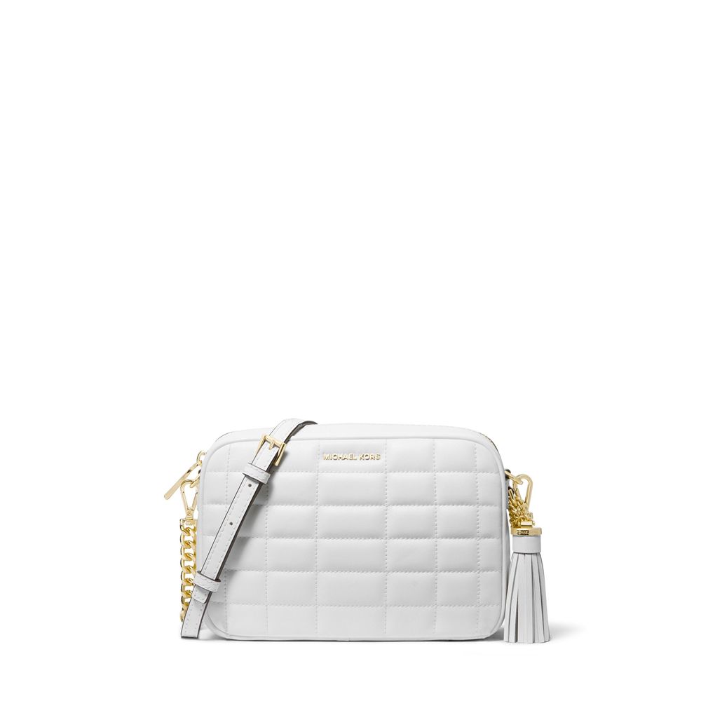 Bolsa clássica para o dia a dia - Bolsa de couro Jet Set Crossbody pequena da Michael Kors