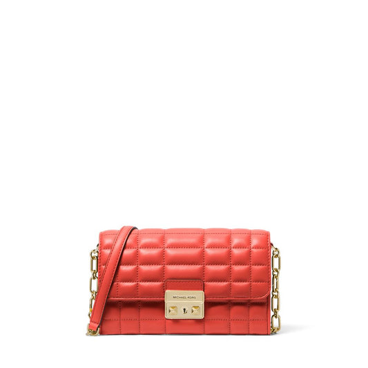 Bolsa de mão refinada e elegante - Bolsa de couro grande Tribeca Crossbody da Michael Kors