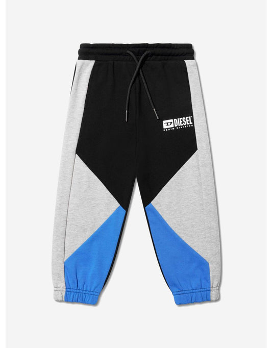 Joggers com logotipo tricolor para meninos em azul