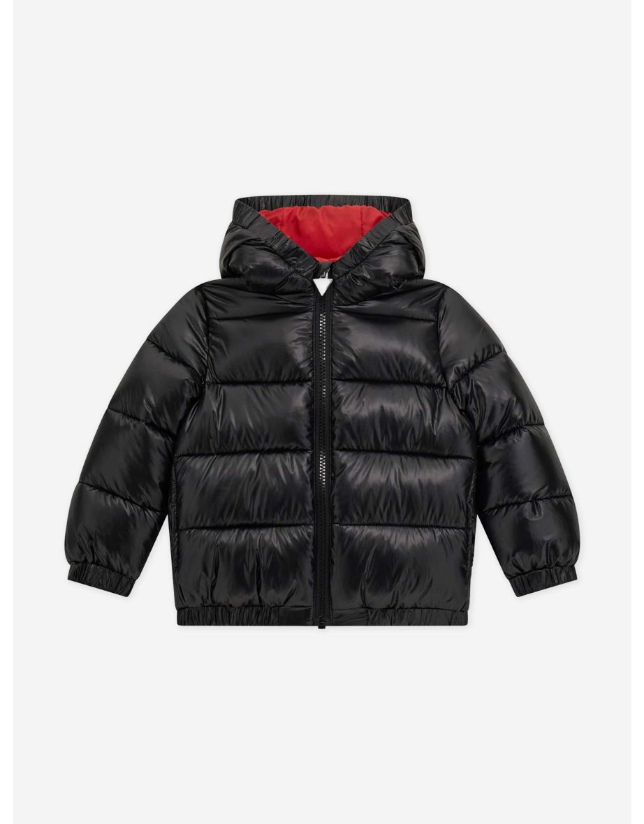 Giacca imbottita con cappuccio nera da ragazzo Guess