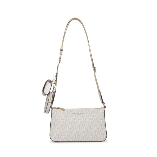 Bolsa de luxo versátil - Bolsa de couro pequena com logotipo Jet Set Crossbody da Michael Kors