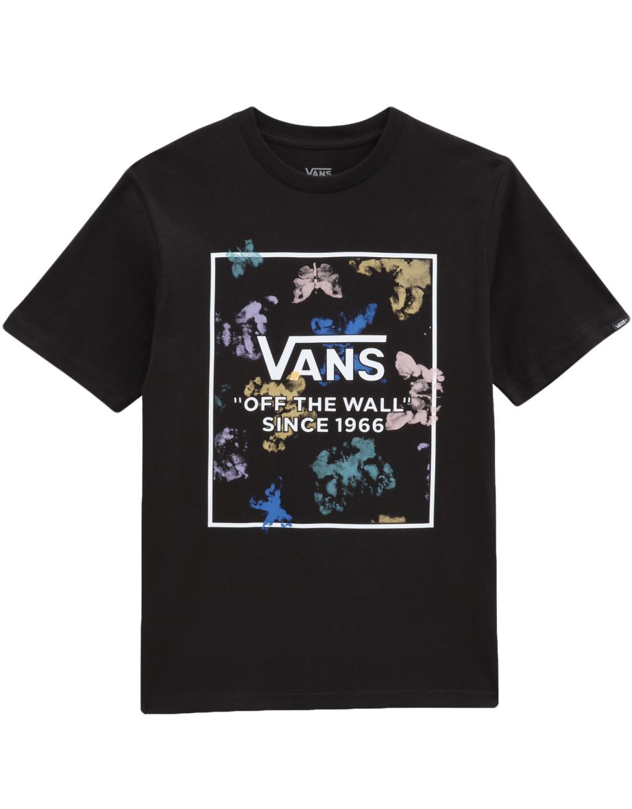 Vans Boys Blotterfly Box Short Sleeve Crew Neck Cotton T-Shirt - Black