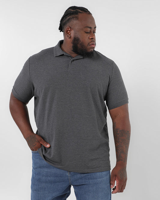 Camisa polo cinza-acinzentada plus size masculina Original Plus by Riachuelo