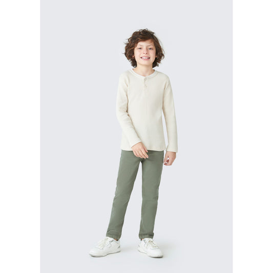 Pantaloni slim fit in twill da ragazzo