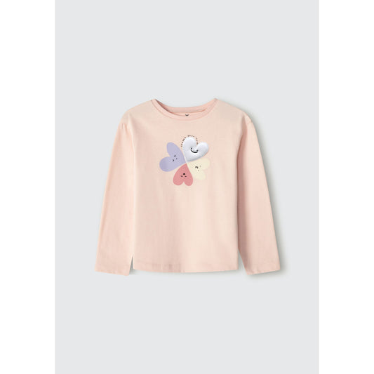 Top con applique per bambina