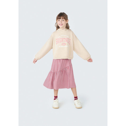 Gonna midi per bambini in tessuto scozzese