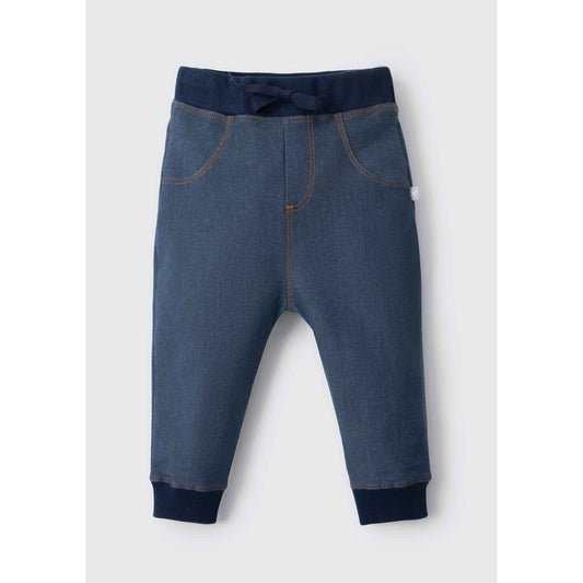 Calça Jogger para bebê menino em tecido de malha jeans