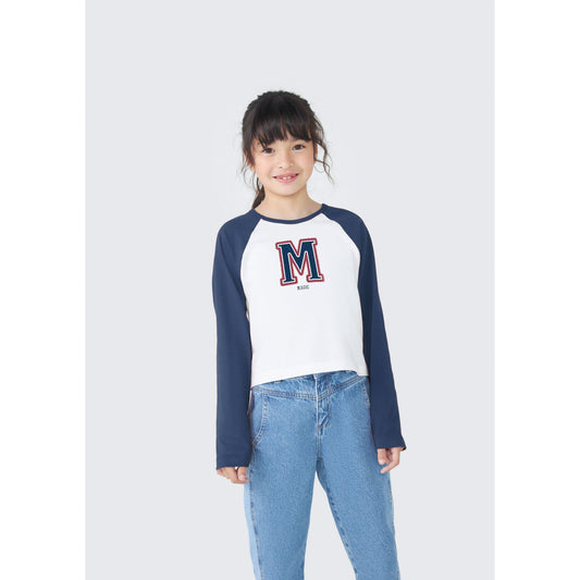Top a maniche lunghe da bambina
