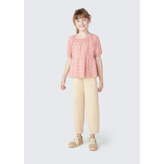 Calça de moletom de sarja folgada para meninas