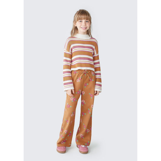 Pantaloni svasati stampati da bambina