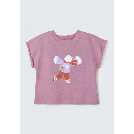 Top con applique per bambina