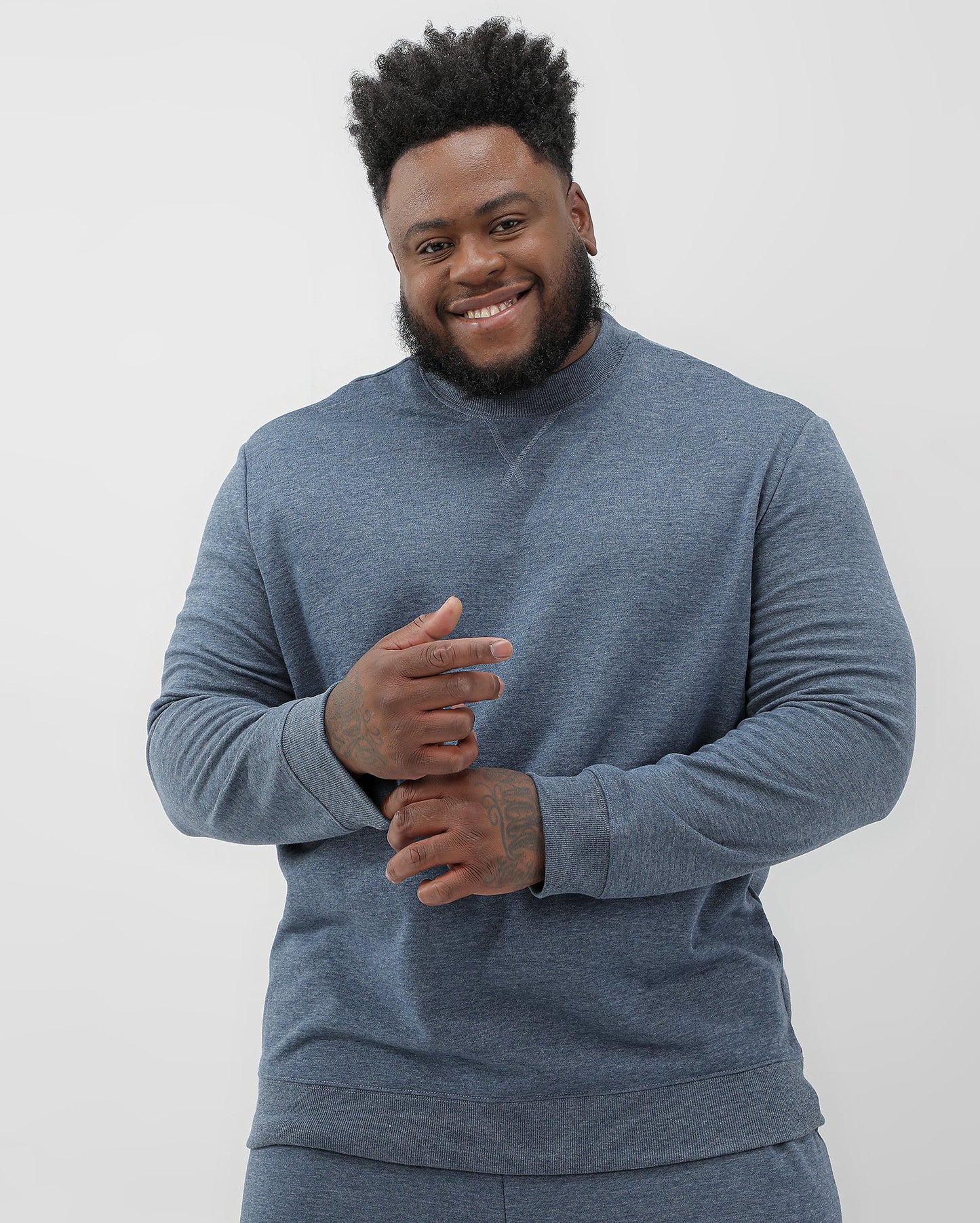 Moletom masculino Plus Size Blue Heather | Original Plus by Riachuelo