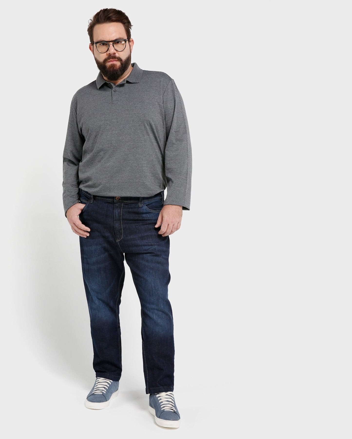 Calça jeans slim plus size - Dark Denim