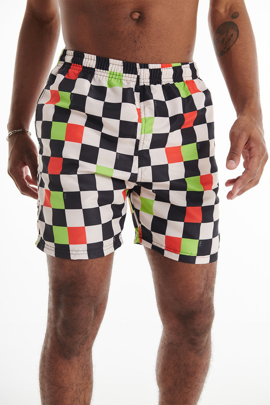 Shorts de praia em dois tons