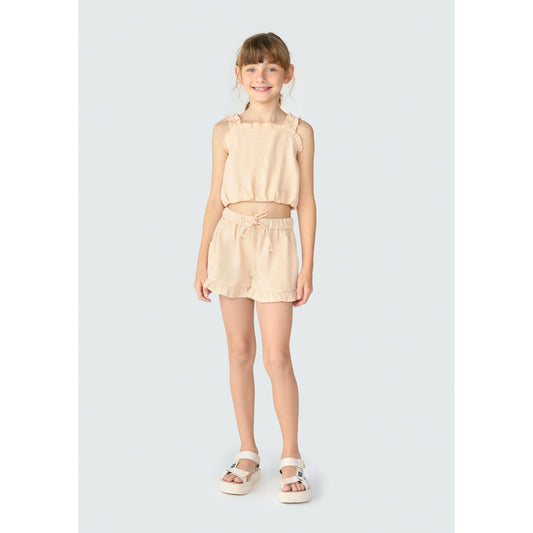 Pantaloncini da bambina con volant