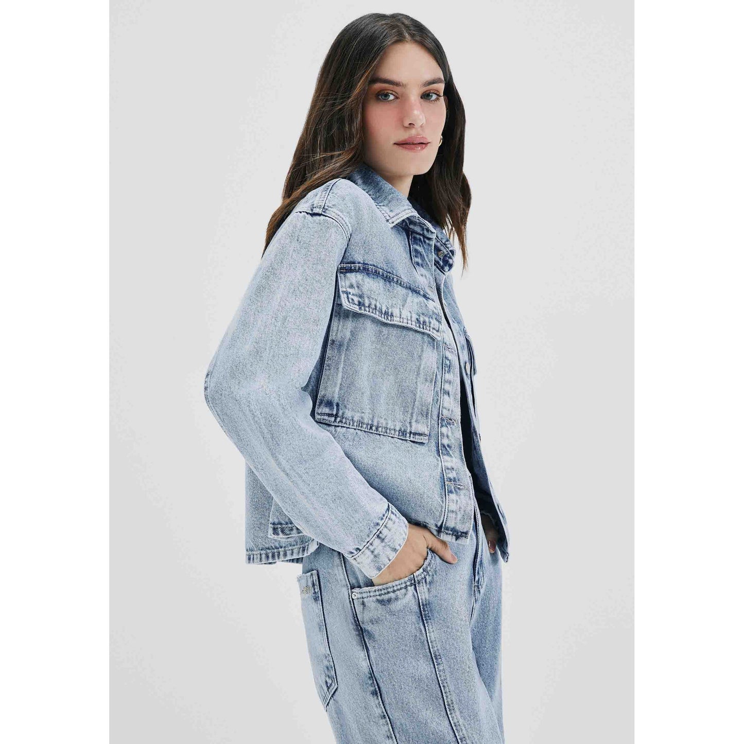 Camisa vaquera de manga larga para hombre - Hering + Azul marino