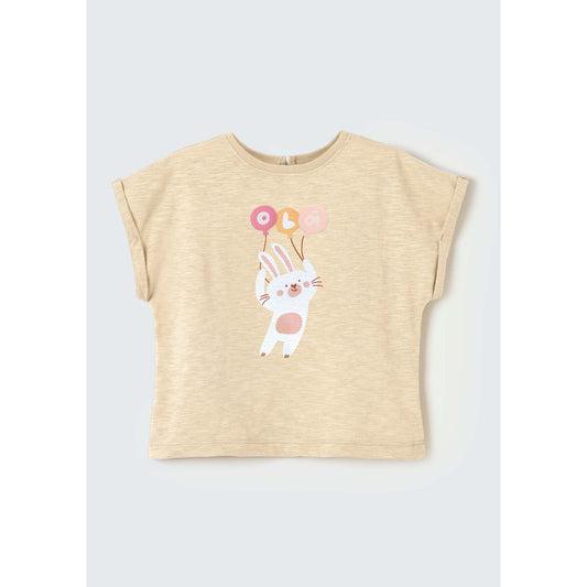 Top con applique per bambina