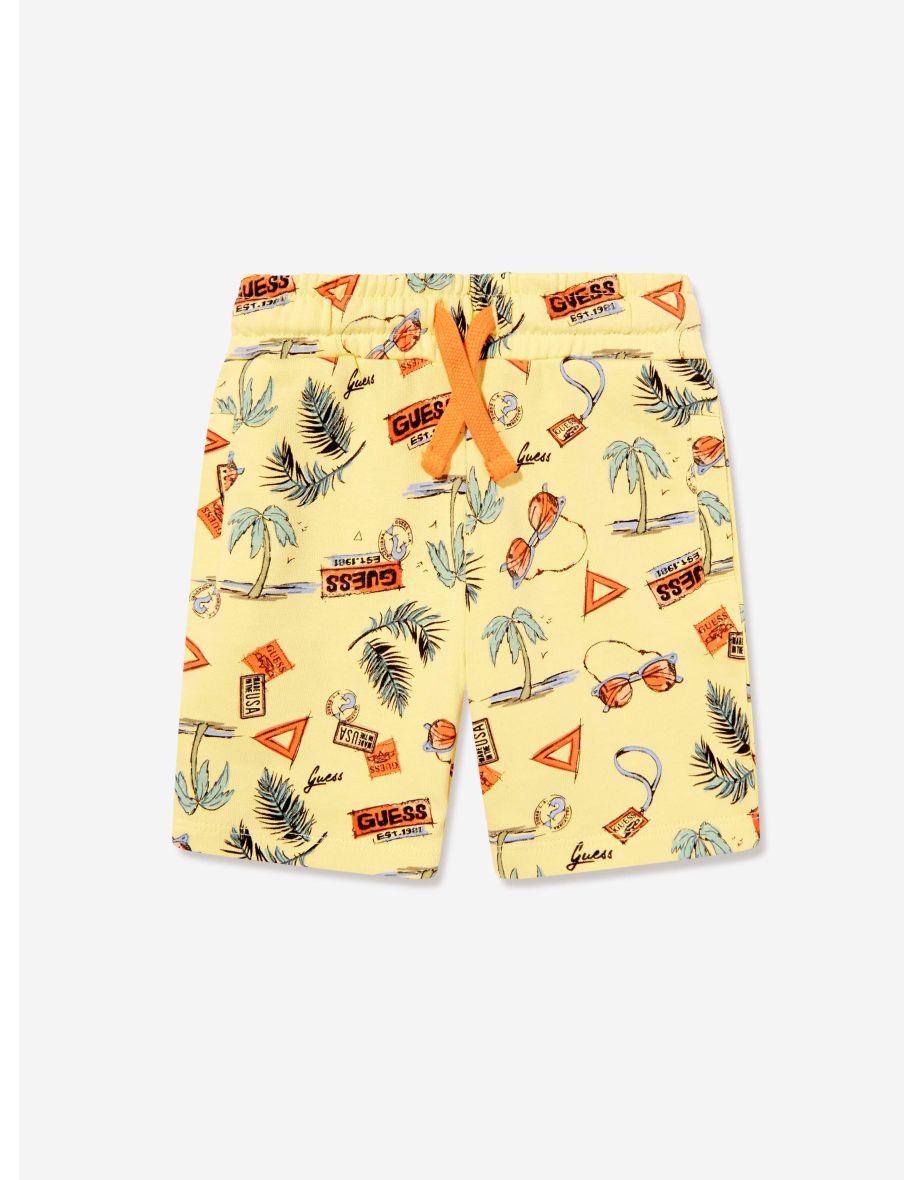 Yellow Boys' Palm Tree Shorts