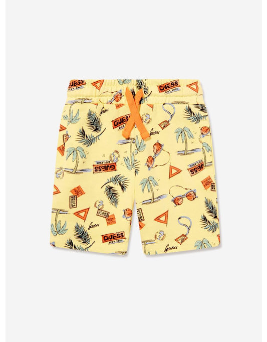 Yellow Boys' Palm Tree Shorts