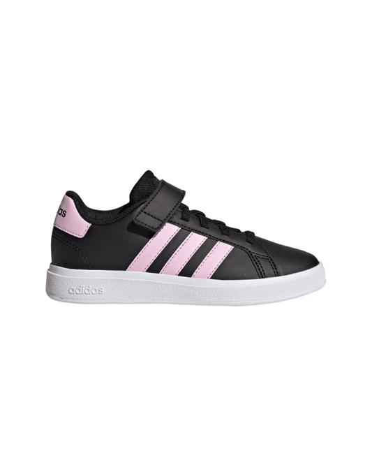 Tênis Adidas Junior Grand Court 2.0 Elastic Strap para Meninos em Preto