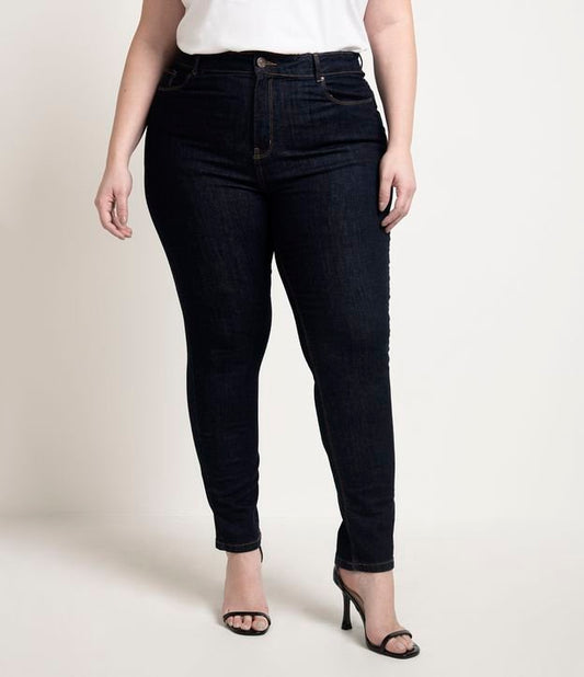 Jeans skinny blu tinta unita per Curve e taglie forti