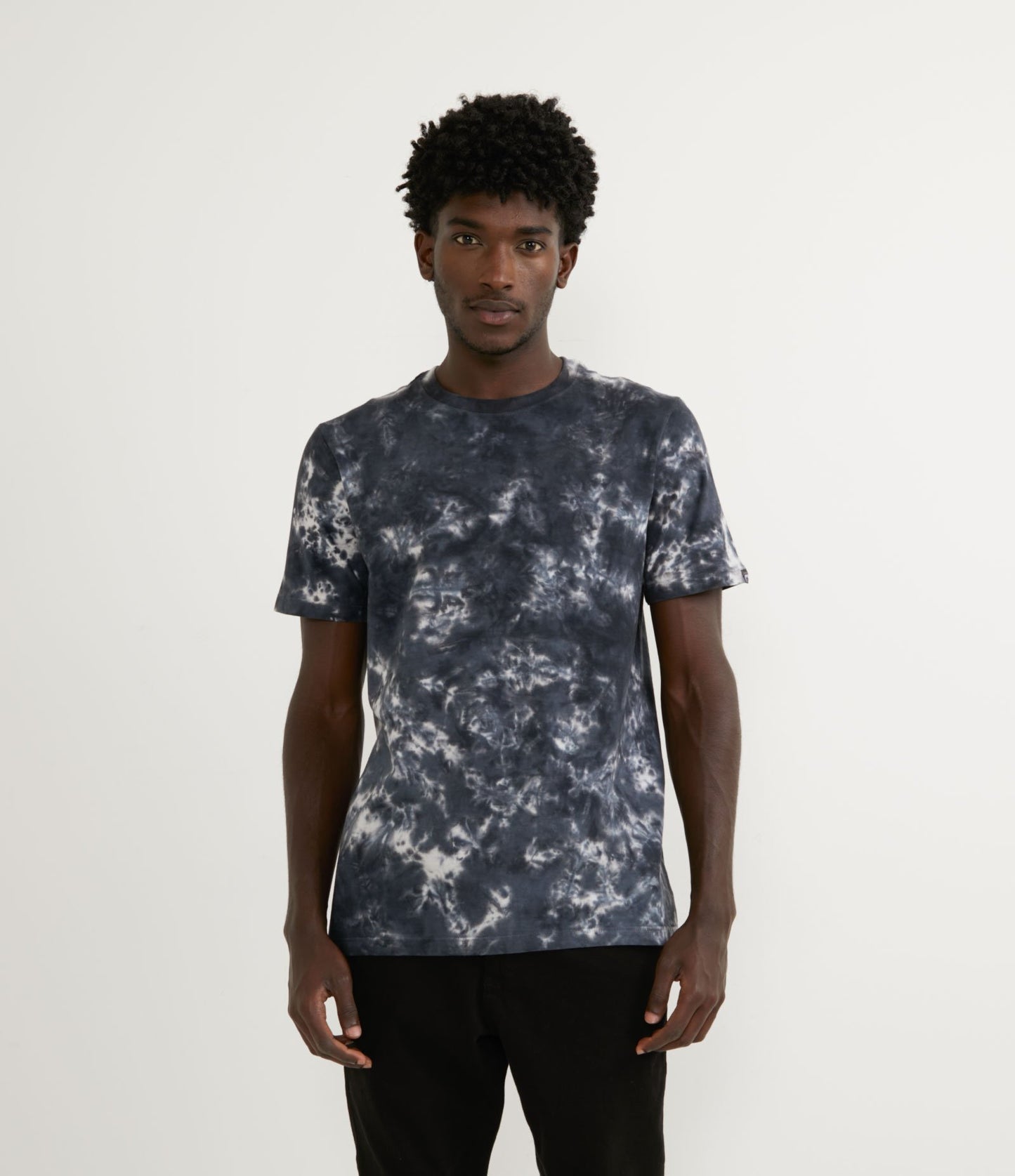 Maglietta a maniche corte in cotone con stampa Tie-Dye nera