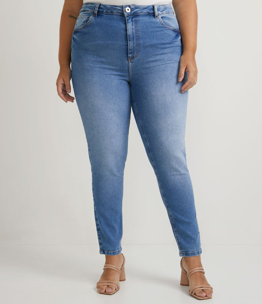 Jeans skinny senza stampa Curve e taglie forti Blu