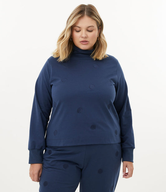 Blusa de algodão bordada azul - Curve e Plus Size