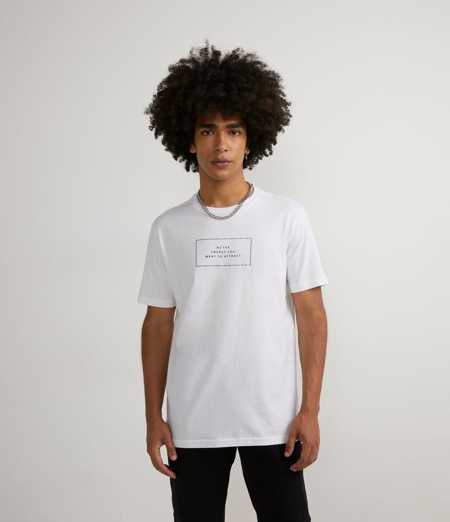 Maglietta a maniche corte con stampa a lettere bianche