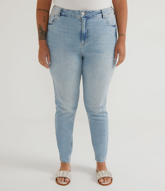 Jeans skinny con mini dettagli distressed, Curve e taglie forti, blu
