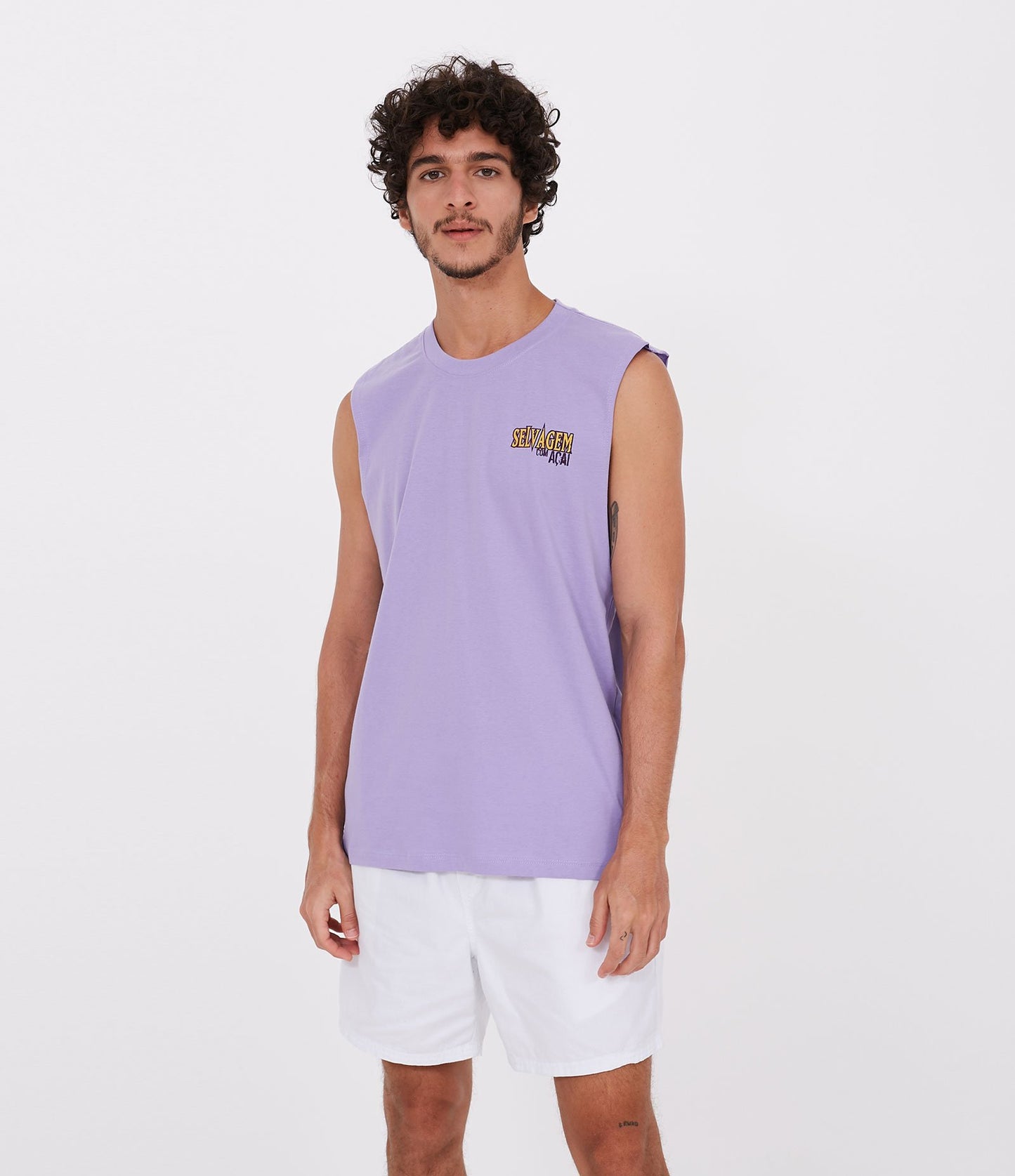 Camiseta de tirantes con estampado de catuaba morada