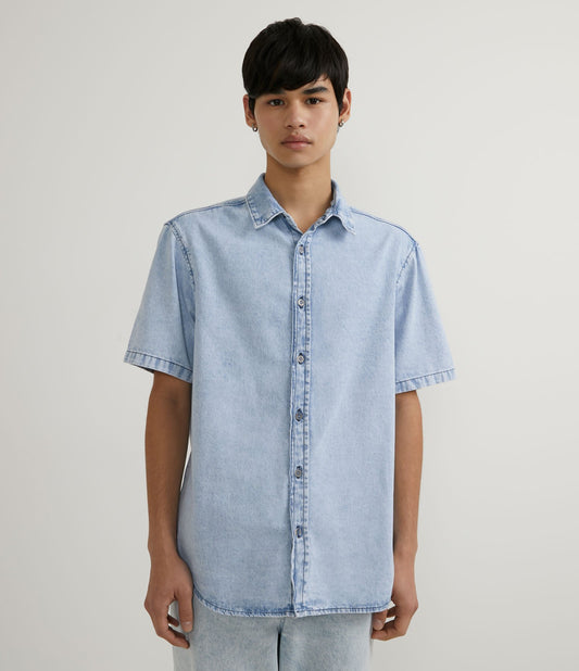 Blue Short Sleeve Denim Shirt